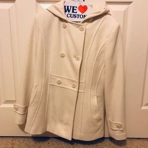 Winter white wool coat